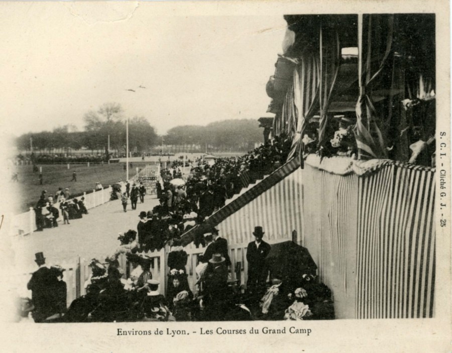 Hippodrome du Grand Camp, carte postale envoye en 1902 (19Fi524)