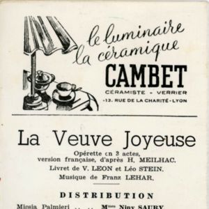 Programme du 19-21 février 1943, « La Veuve Joyeuse »