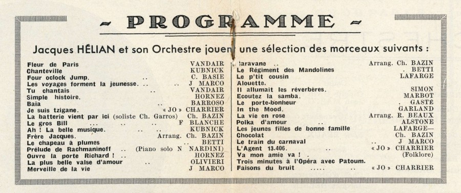 Programme du 19 octobre 1948 avec la distribution