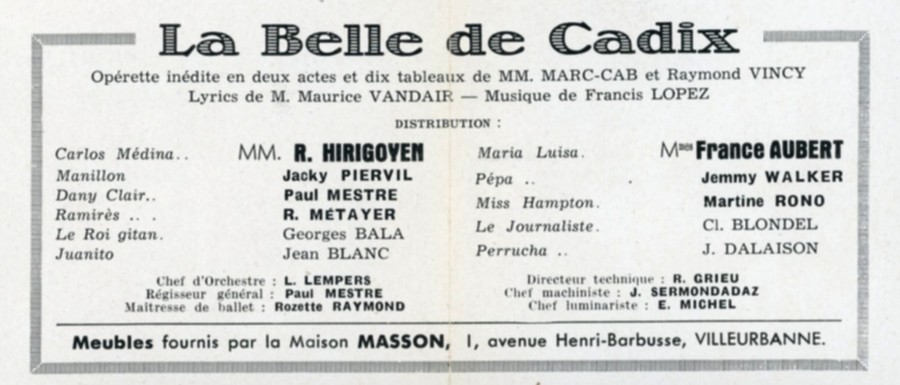 Programme du 12-14 mars 1948 avec distribution 