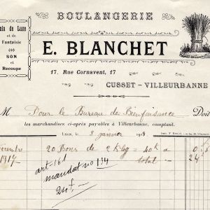 Bon de commande à un boulanger villeurbannais, documents papier, 1914,  AMV – Le Rize. 