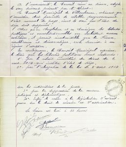 Dlibration du Conseil municipal du 29 dcembre 1918 pour le rtablissement des liberts publiques. AMV  Le Rize.