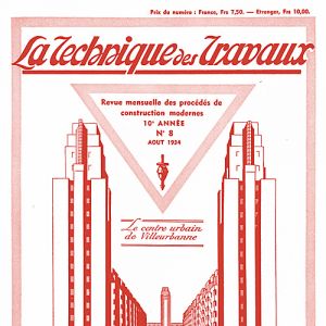 Le centre urbain de Villeurbanne, La technique des travaux n° 8, 1934. 