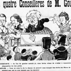 Caricature du Journal de Guignol  propos de llection de conseillres municipales, 1935, DR