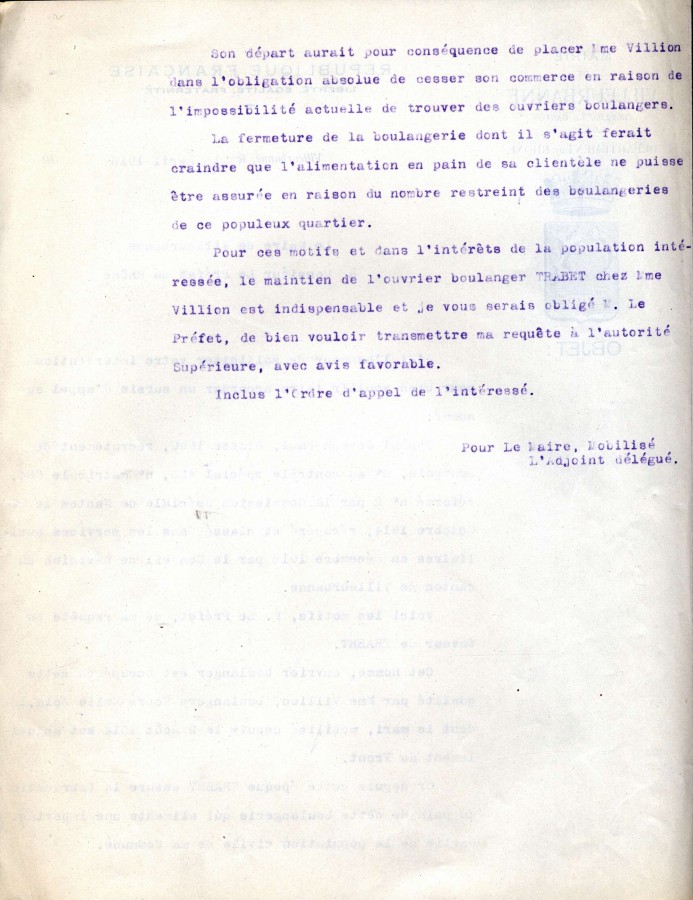 Lettre du maire de Villeurbanne au prfet du Rhne, 13 avril 1916. AMV, 2K655 - 2/2