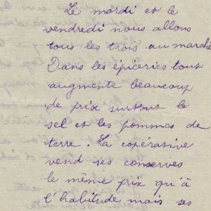 Lettre d’Arsène Goujon adressée à son père Lazare Goujon, 9 août 1914. AMV, fonds R. Fisher, 13Z1 - 3/4