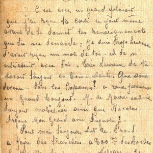 Lettre de François Tourdot, garde champêtre de Villeurbanne, adressée à un collègue, 20 avril 1915. AMV, 2K655 - 1/4