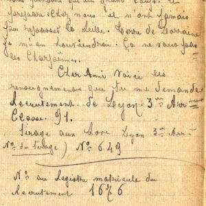 Lettre de François Tourdot, garde champêtre de Villeurbanne, adressée à un collègue, 20 avril 1915. AMV, 2K655 - 2/4