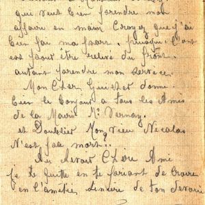 Lettre de François Tourdot, garde champêtre de Villeurbanne, adressée à un collègue, 20 avril 1915. AMV, 2K655 - 4/4