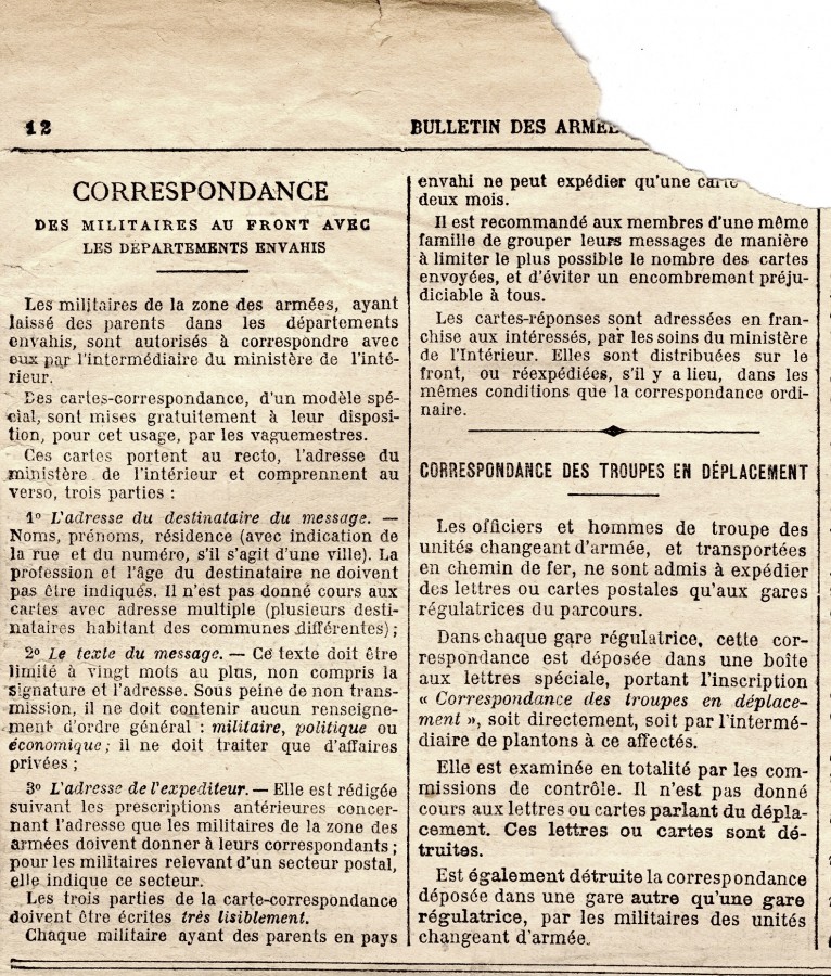 Bulletin des armées, 28 juillet 1916. AMV, 3C