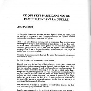 « Quand les Villeurbannais racontent leur ville », recueil de témoignages, Anna Doussot, OVPAR n° 10, pages 4 et 5. AMV, 2C604. 1/2