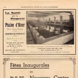 Ftes inaugurales et piscine. Bulletin municipal officiel de la ville de Villeurbanne. 