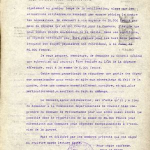 Extraits du registre des dlibrations du Conseil municipal, sance extraordinaire du 8 avril 1915, AMV.
