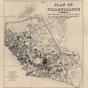 Plan de Villeurbanne en 1930. Archives municipales de Villeurbanne / Le Rize, 6Fi 20.