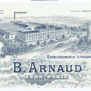 En-tte des courriers des Etablissements lithographiques B.Arnaud. Archives Muncipales de Villeurbanne.