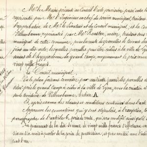 dlibration du conseil municipal de Villeurbanne du 7 juillet 1865. (1D265)