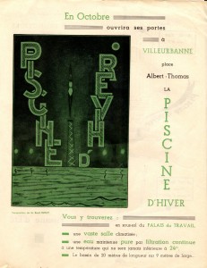 affiche pour l'ouverture de la piscine du Palais du Travail, 1933 (cote 4R20)