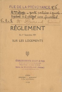 Règlement publié par les établissements Gillet en 1924 (archives privées).