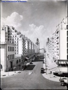 Avenue de l'Hôtel de ville, 2 rue de Bonnel Lyon Sylvestre (vue prise depuis l'Hôtel de ville vers le nord), 1933.