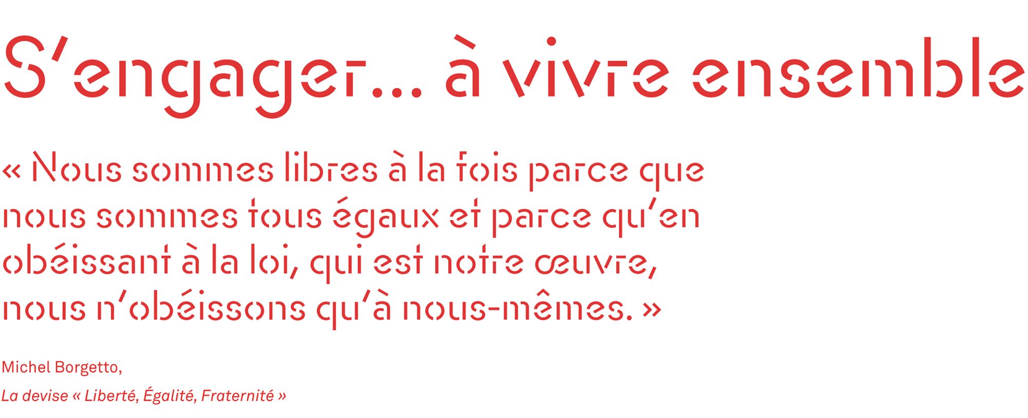 S'engager...à vivre ensemble