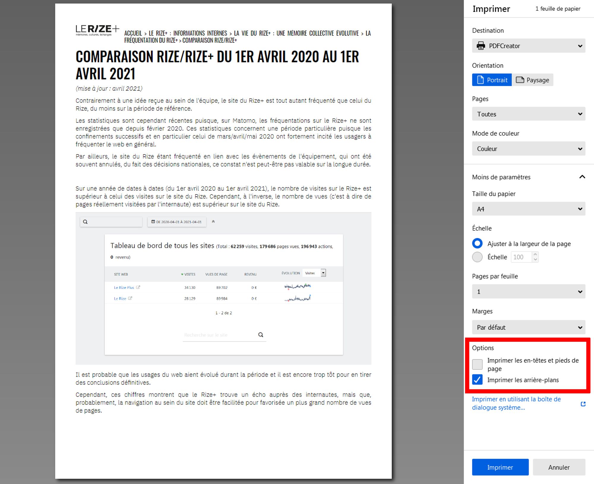 Imprimer une page du Rize+ 02
