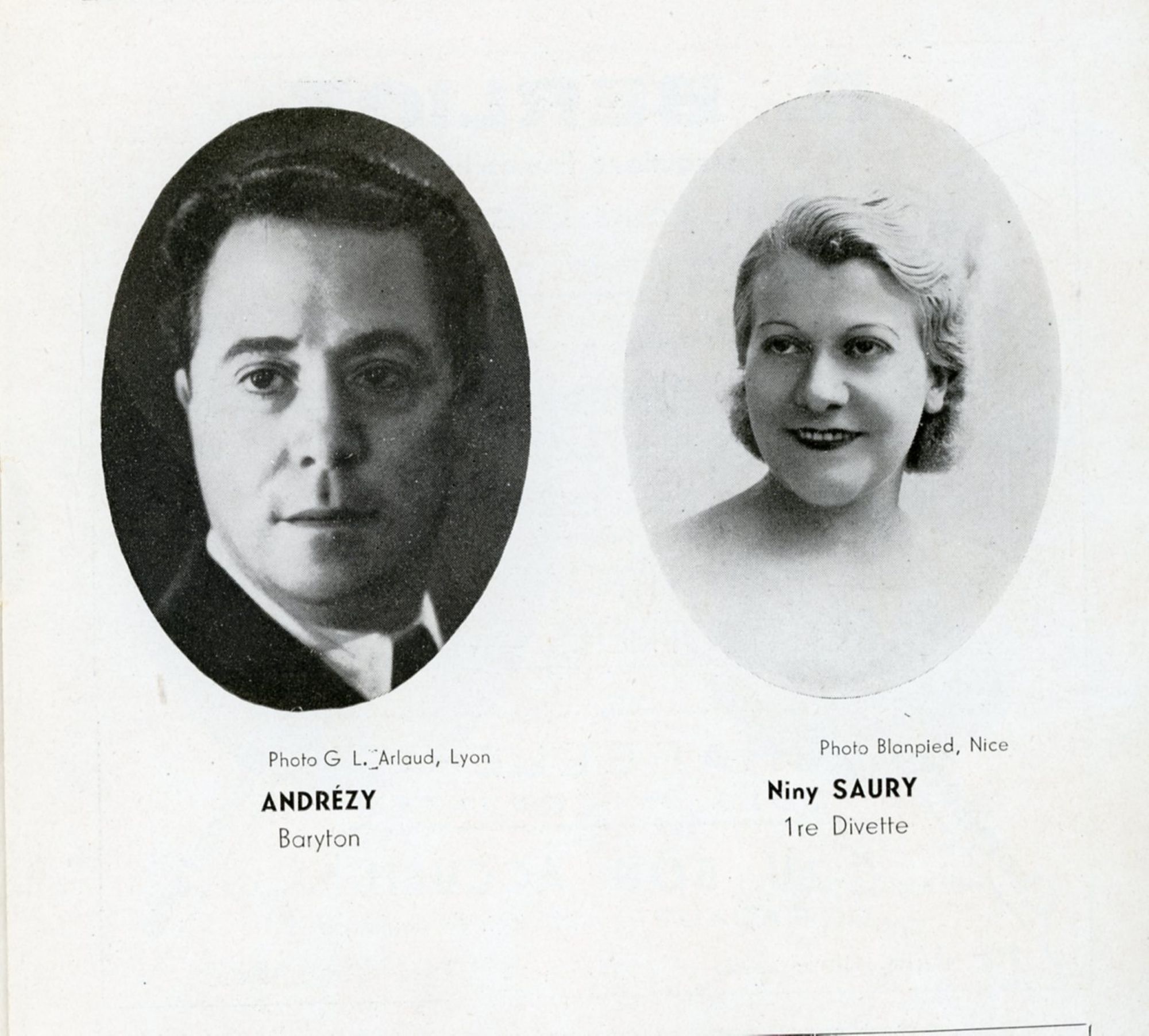 Programme : portraits de Nini SAURY et ANDREZY