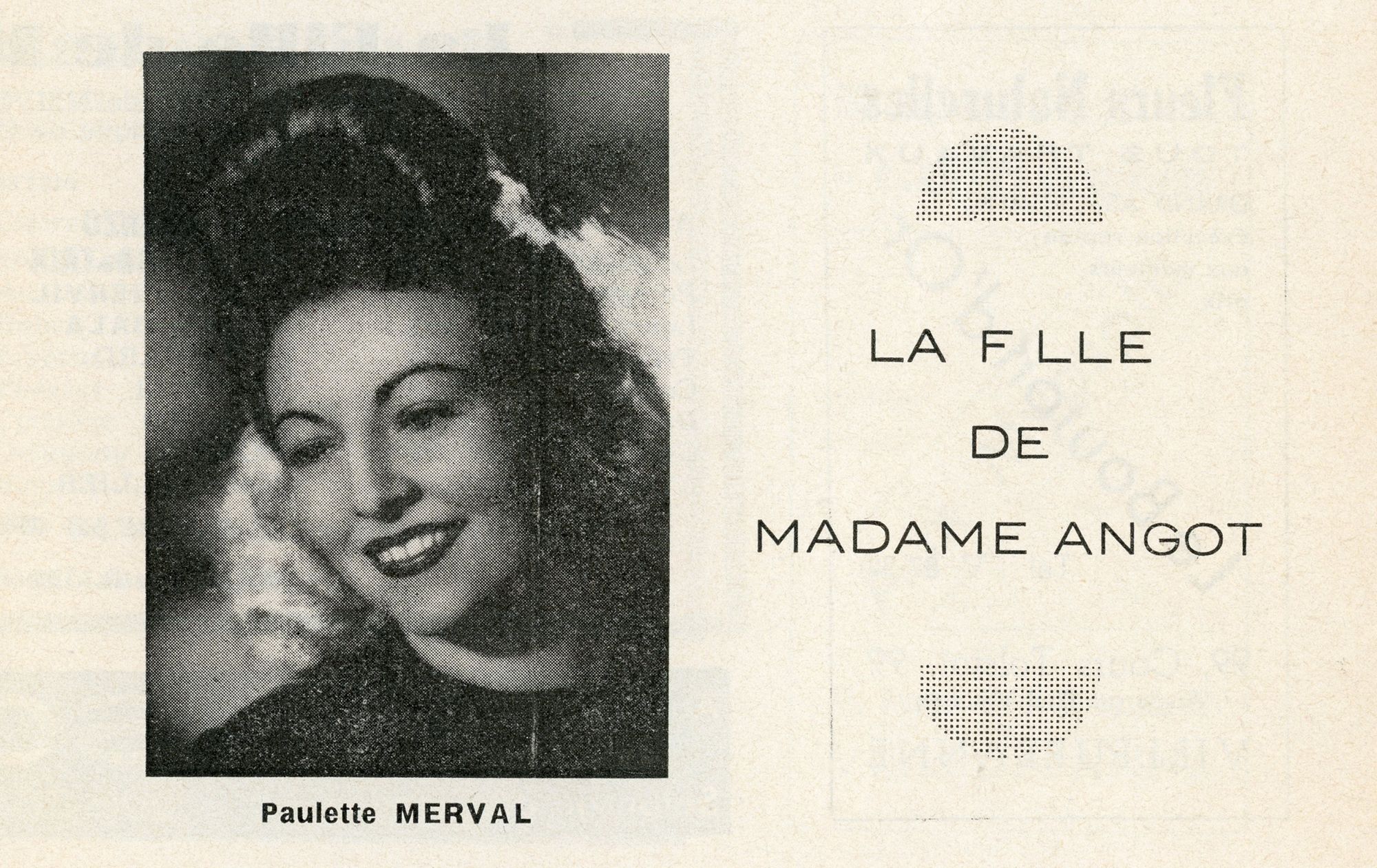 Programme : portrait de Paulette MERVAL