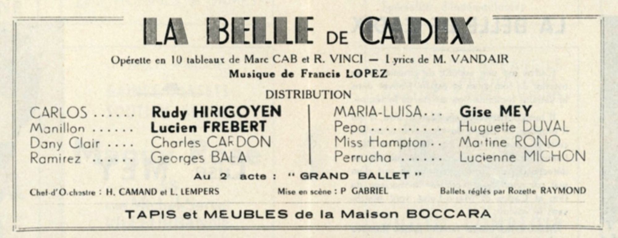 Programme avec distribution.